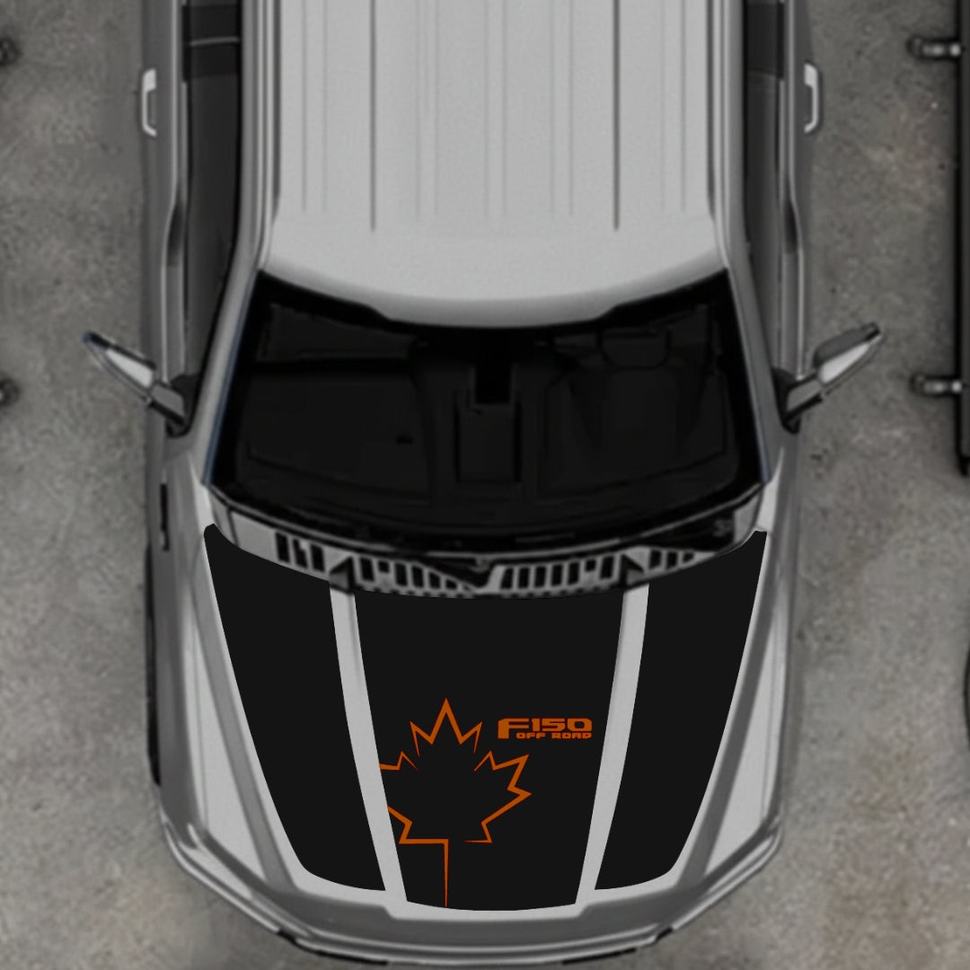 Hood Panel Decal/Sticker - Canada Style 8 Graphic Kit - For Ford F-150 2020-2026 - Premium Vinyl
