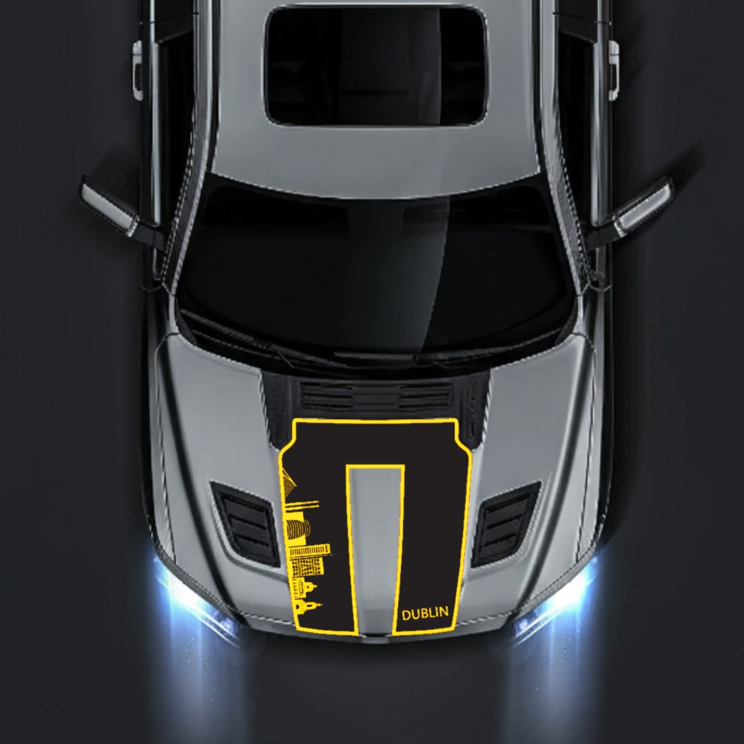 Hood Panel Decal/Sticker - Dublin Skyline - Border Graphic Kit - For Dodge RAM 1500 2019-2025 - Premium Vinyl