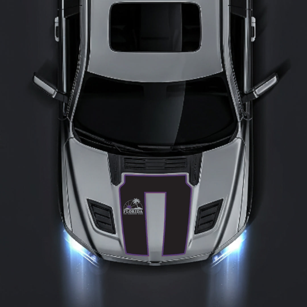 Hood Panel Decal/Sticker - Florida - Cut - Border Graphic Kit - For Dodge RAM 1500 2019-2025 - Premium Vinyl