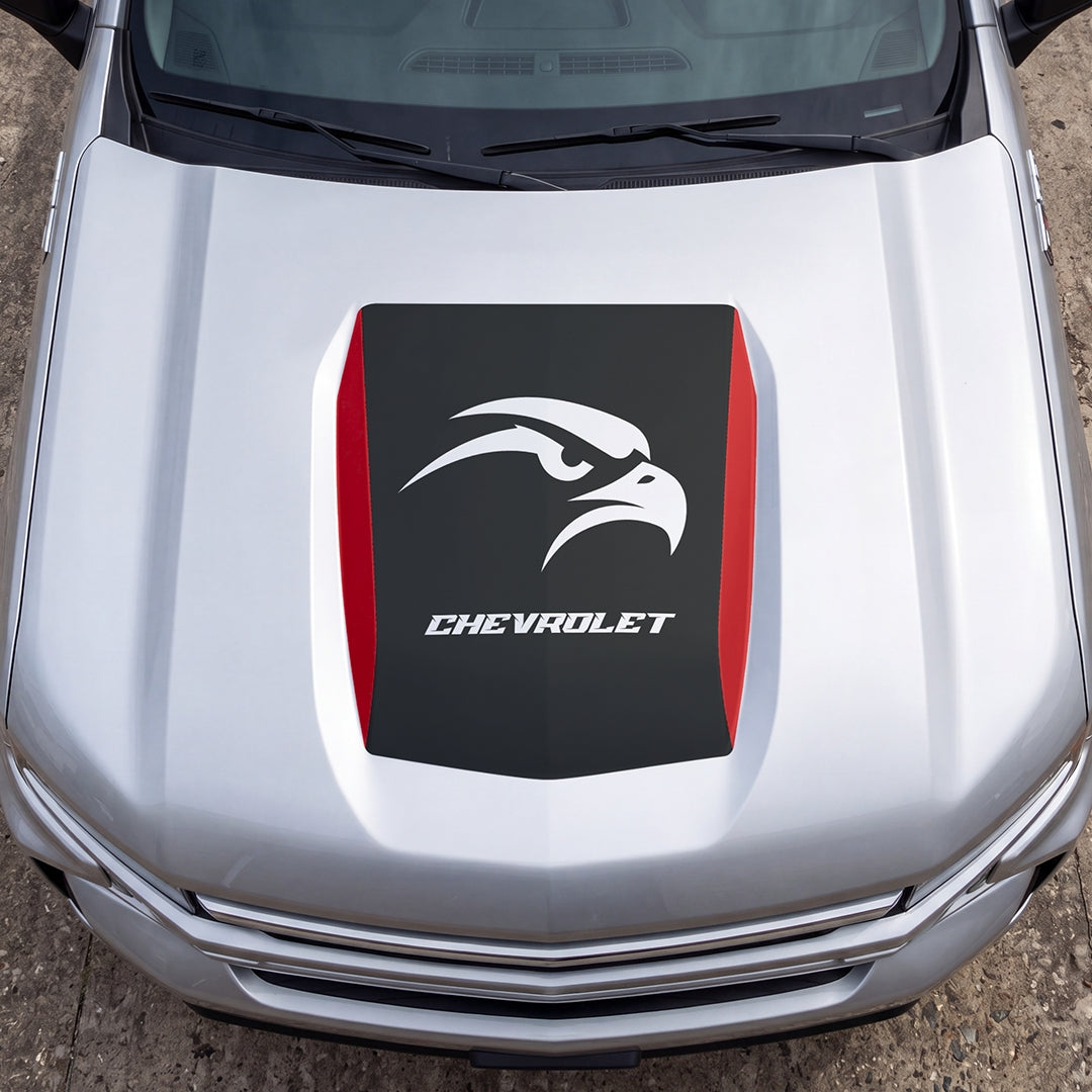 Hood Panel Decal/Sticker - Hawk Head Graphic Decal Graphic Kit - For Chevrolet Silverado 2019-2024 - Premium Vinyl