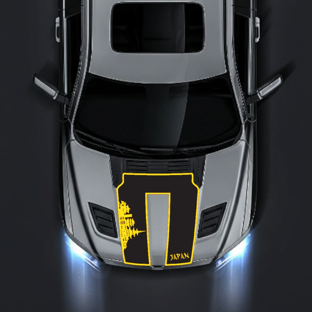 Hood Panel Decal/Sticker - Japan Skyline - Border Graphic Kit - For Dodge RAM 1500 2019-2025 - Premium Vinyl