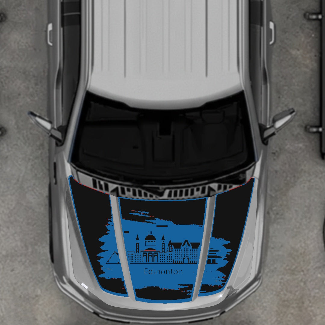 Hood Panel Decal/Sticker - Edmonton - Border Graphic Kit - For Ford F-150 2020-2026 - Premium Vinyl