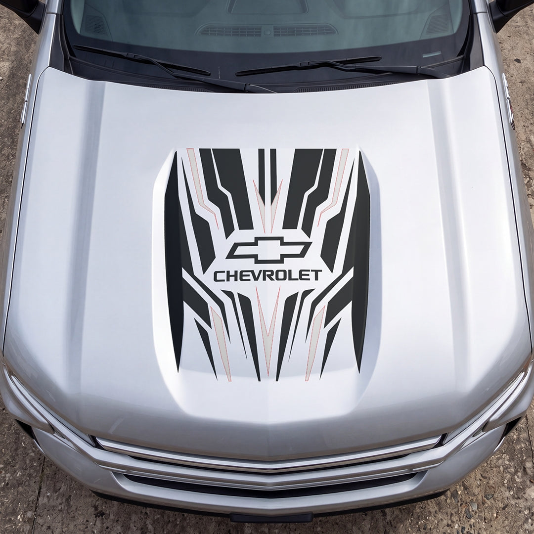 Hood Panel Decal/Sticker - Speed Cut Graphic Decal Graphic Kit - For Chevrolet Silverado 2019-2024 - Premium Vinyl