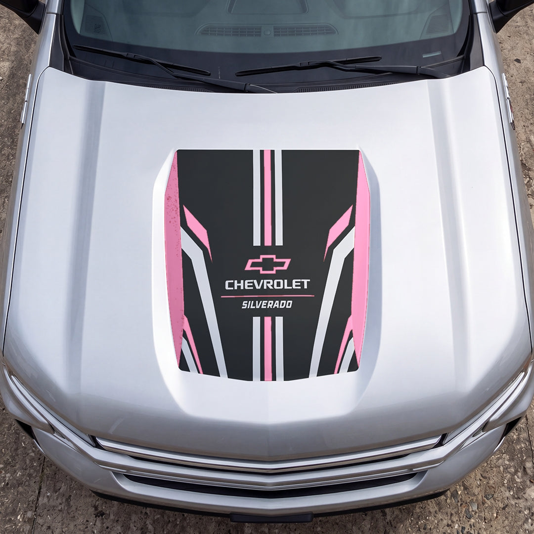 Hood Panel Decal/Sticker - Speed Graphic Decal Graphic Kit - For Chevrolet Silverado 2019-2024 - Premium Vinyl