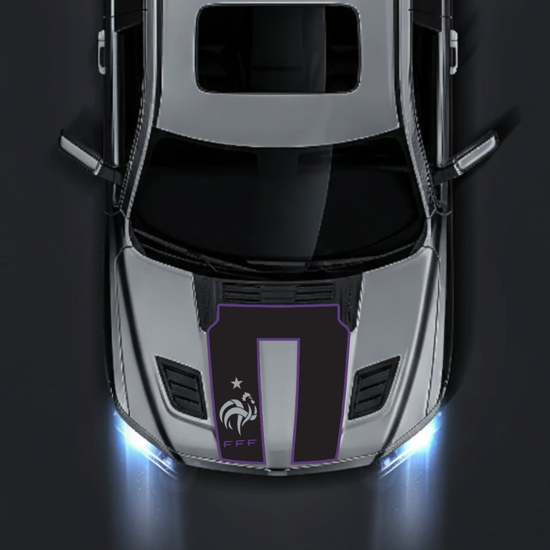 Hood Panel Decal/Sticker - French Football Federation Logo - Border Graphic Kit - For Dodge RAM 1500 2019-2025 - Premium Vinyl