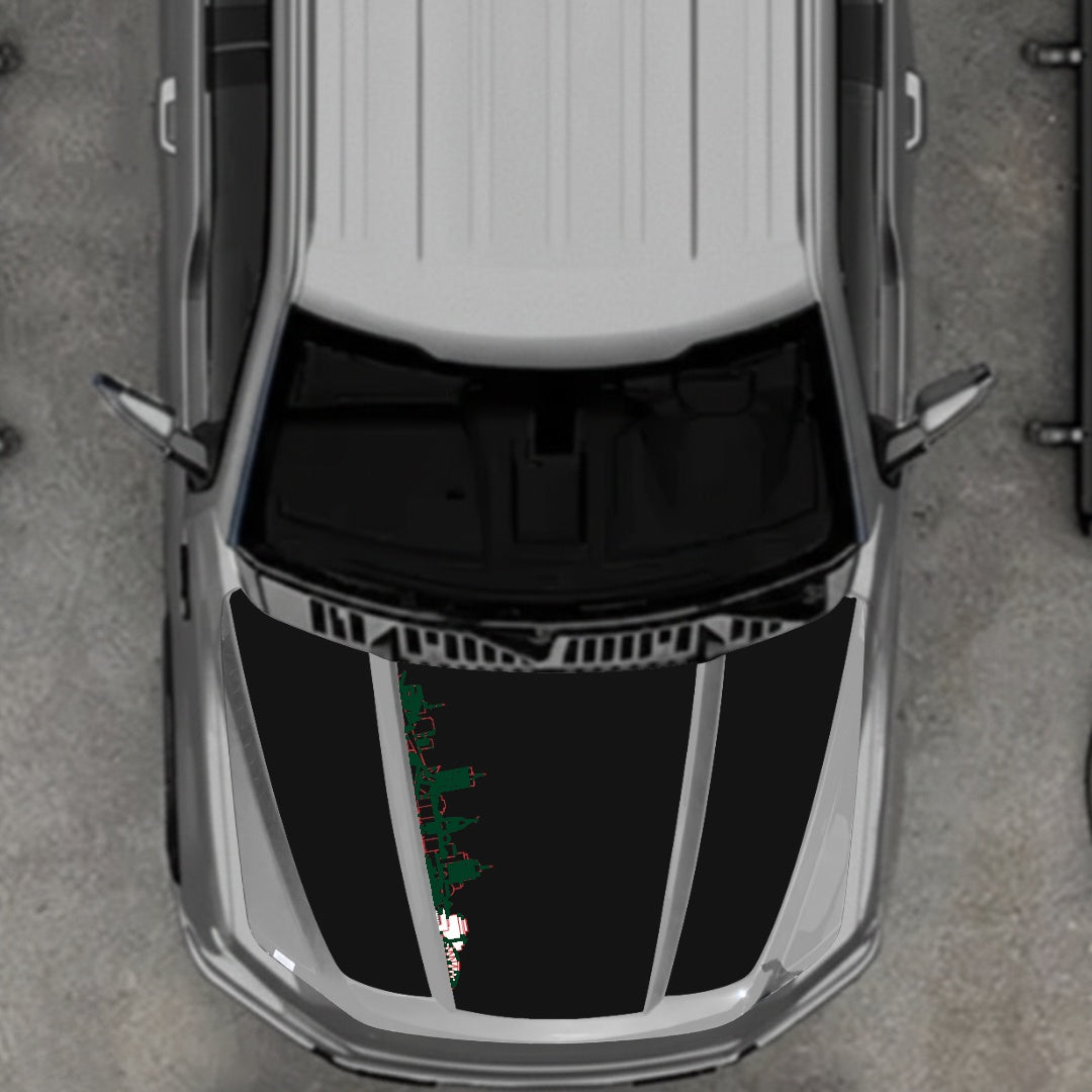 Hood Panel Decal/Sticker - Winnipeg Skyline Graphic Kit - For Ford F-150 2020-2026 - Premium Vinyl