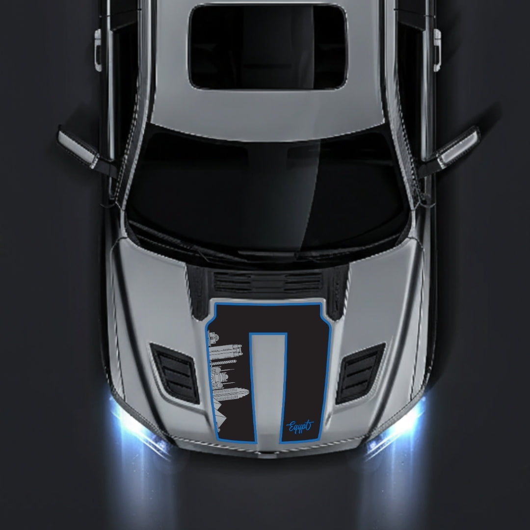 Performance Hood Panel Decal/Sticker - Egypt Skyline - Cut - Border Graphic Kit - For Dodge RAM 1500 2019-2025 - Premium Vinyl