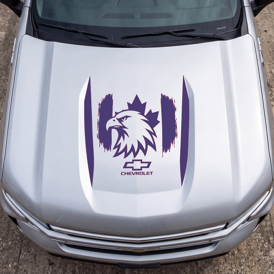 Hood Panel Decal/Sticker - Canadaian Eagle Graphic Decal Graphic Kit - For Chevrolet Silverado 2019-2024 - Premium Vinyl
