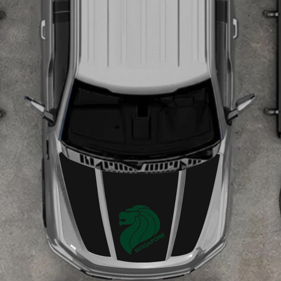Hood Panel Decal/Sticker - Singapore Graphic Kit - For Ford F-150 2020-2026 - Premium Vinyl