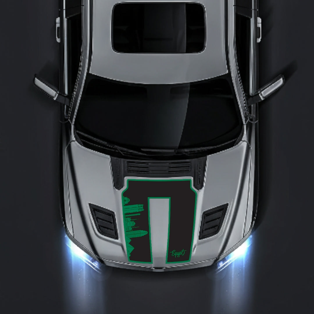 Performance Hood Panel Decal/Sticker - Egypt Skyline - Border Graphic Kit - For Dodge RAM 1500 2019-2025 - Premium Vinyl