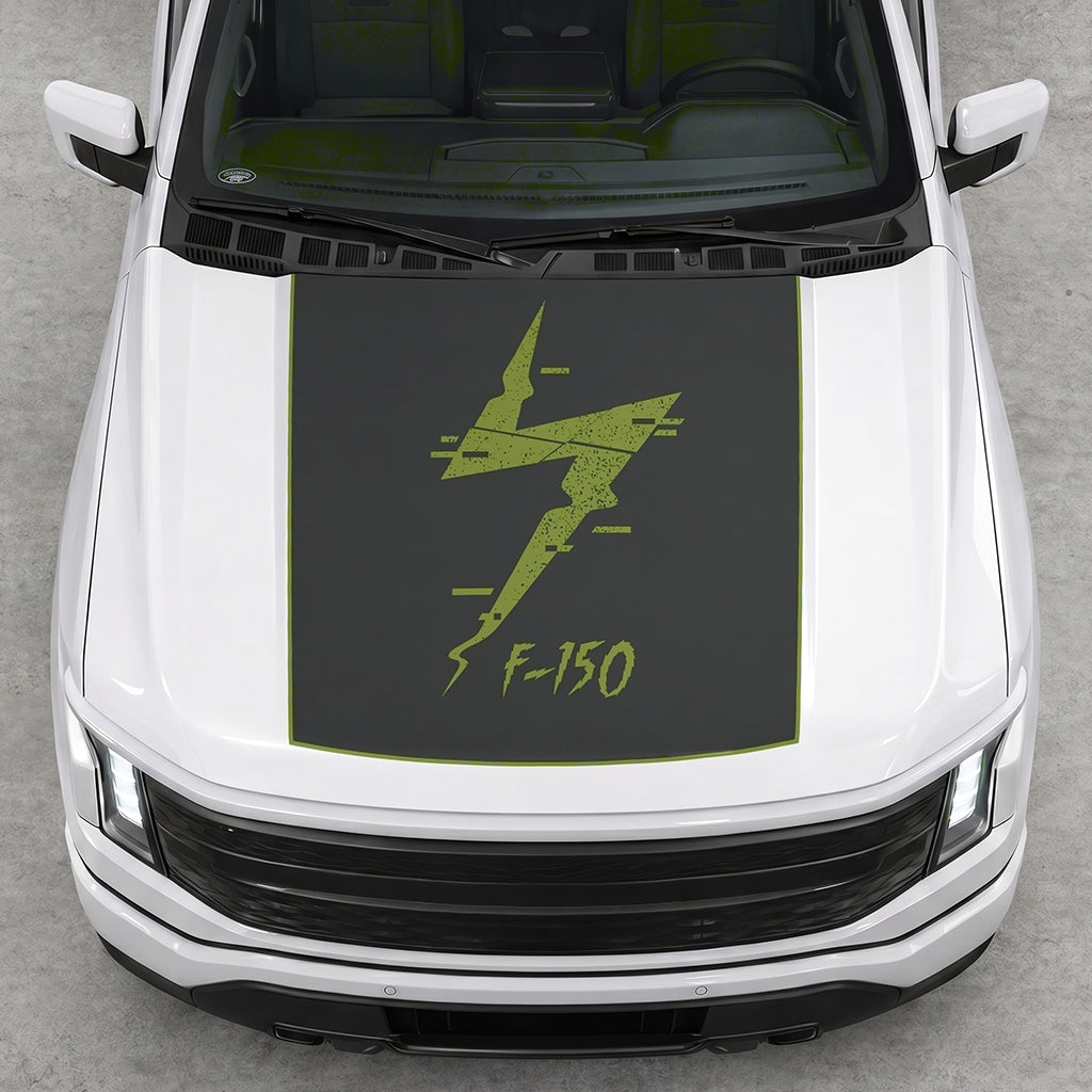 Hood Panel Decal/Sticker - Solid Electric F150 Graphic Decal Graphic Kit - For FORD F-150 2015-2020 - Premium Vinyl