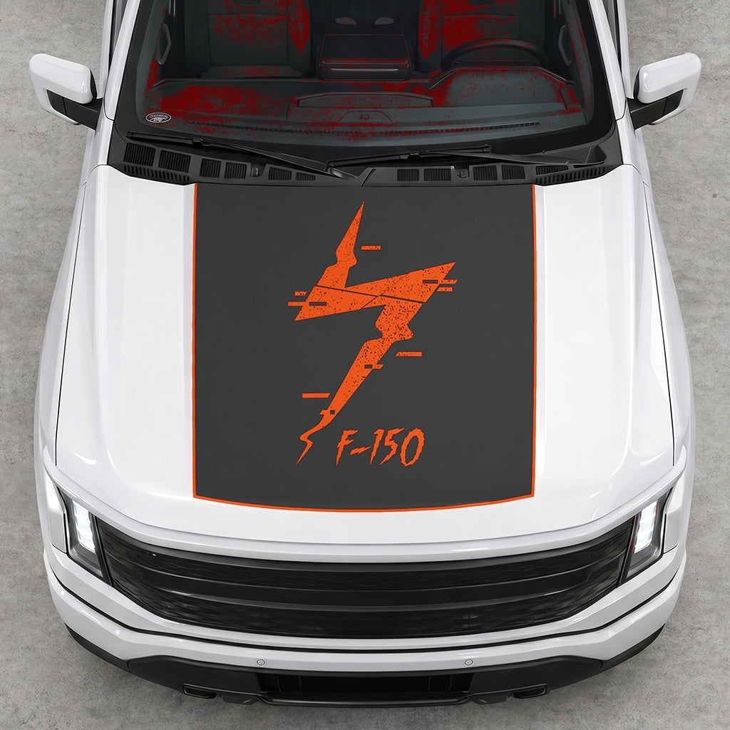 Hood Panel Decal/Sticker - Solid Electric F150 Graphic Decal Graphic Kit - For FORD F-150 2015-2020 - Premium Vinyl