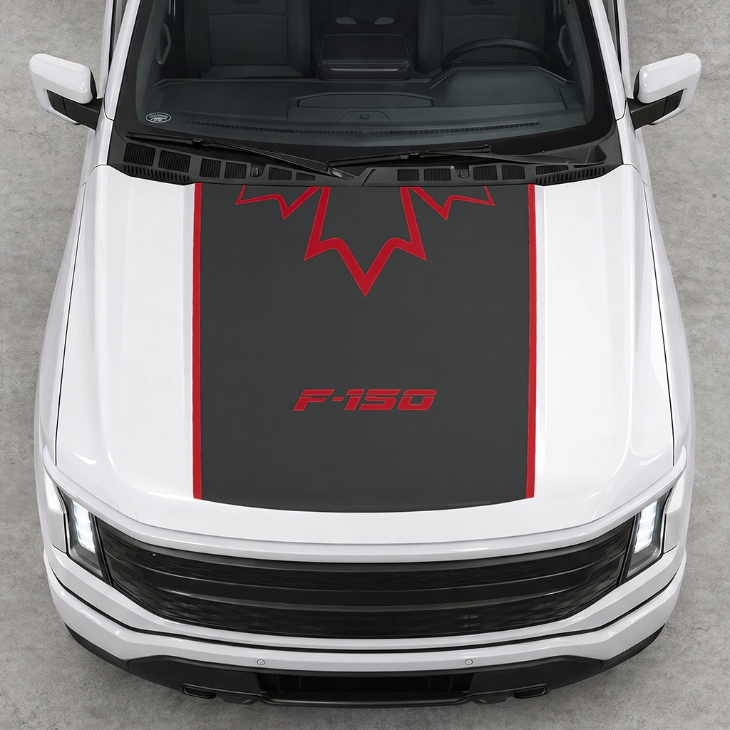 Hood Panel Decal/Sticker - Canada Upper Leaf Graphic Decal Graphic Kit - For Ford F-150 2015-2020 - Premium Vinyl