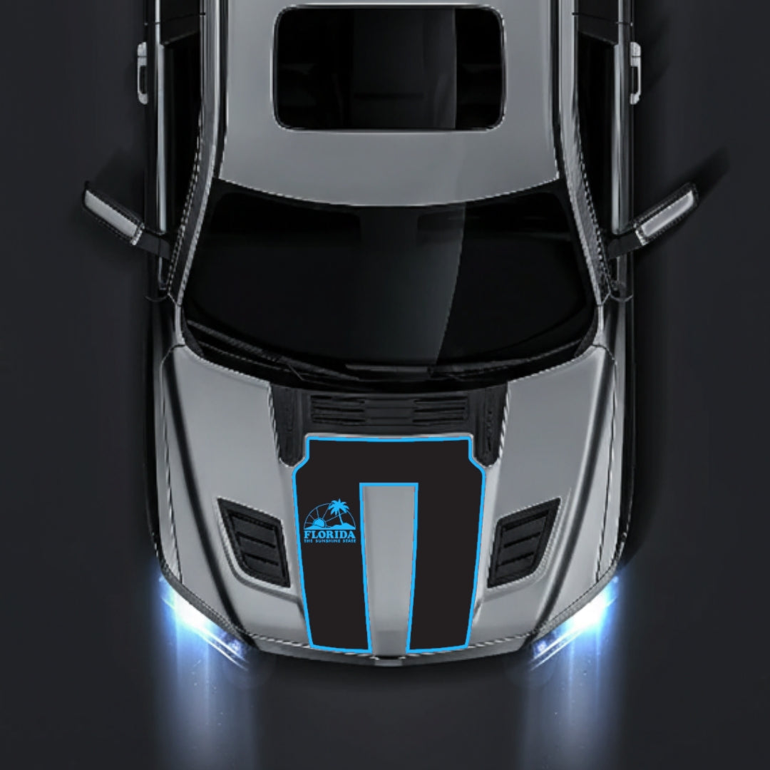 Hood Panel Decal/Sticker - Florida - Border Graphic Kit - For Dodge RAM 1500 2019-2025 - Premium Vinyl