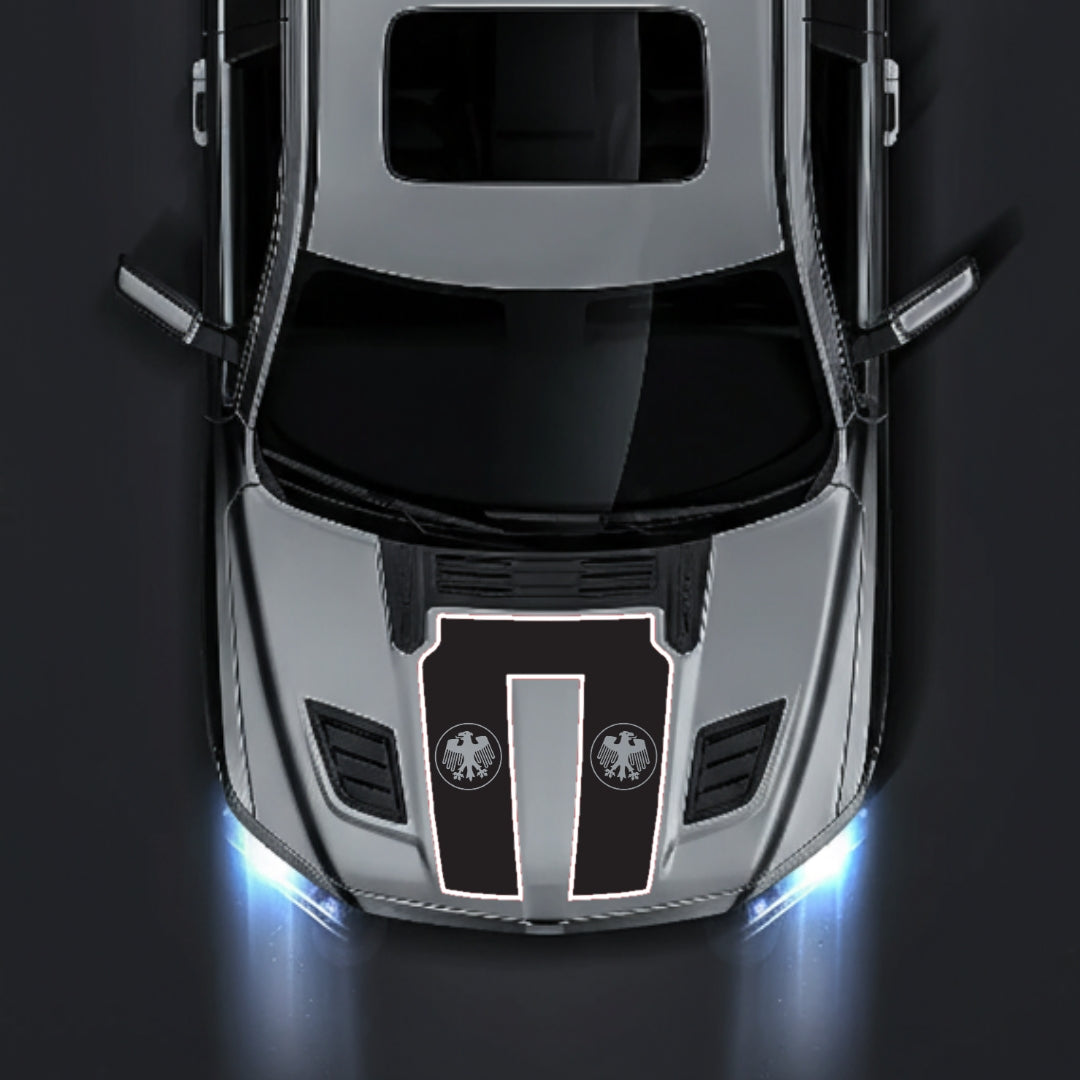 Hood Panel Decal/Sticker - Germany Visual Identity - Cut - Border Graphic Kit - For Dodge RAM 1500 2019-2025 - Premium Vinyl