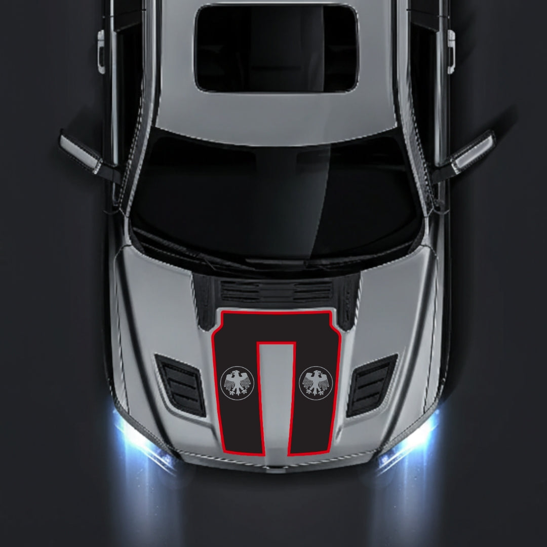 Performance Hood Panel Decal/Sticker - Germany Visual Identity - Cut - Border Graphic Kit - For Dodge RAM 1500 2019-2025 - Premium Vinyl