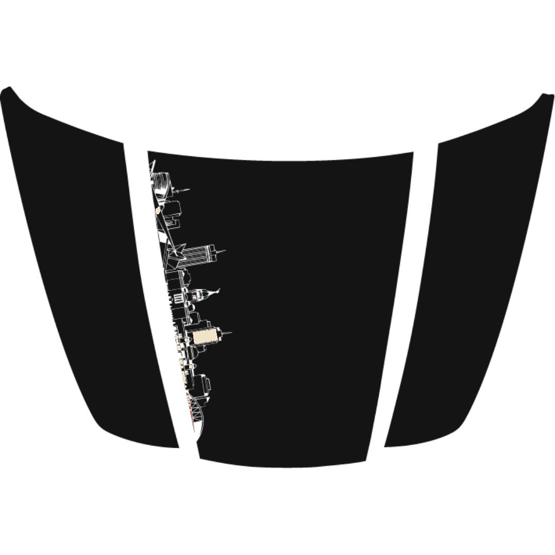Hood Panel Decal/Sticker - Winnipeg Skyline - Cut Graphic Kit - For Ford F-150 2020-2026 - Premium Vinyl