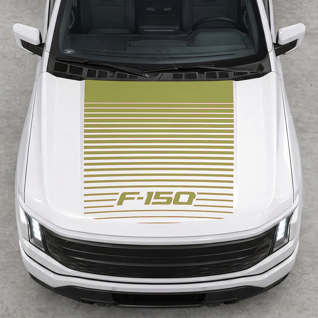Hood Panel Decal/Sticker - Waves F150 Graphic Decal Graphic Kit - For Ford F-150 2015-2020 - Premium Vinyl