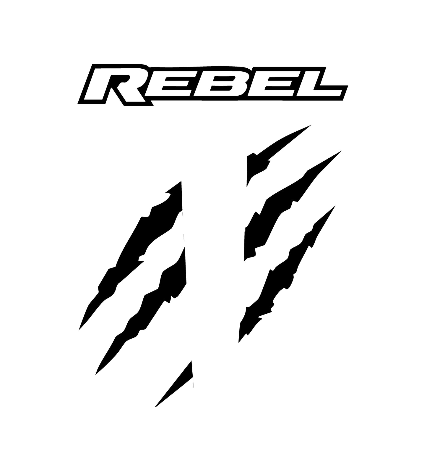 Hood Panel Decal/Sticker - Fierce REBEL Monster Slash - Cut Graphic Kit - For Dodge Ram 2019-2025 - Premium Vinyl