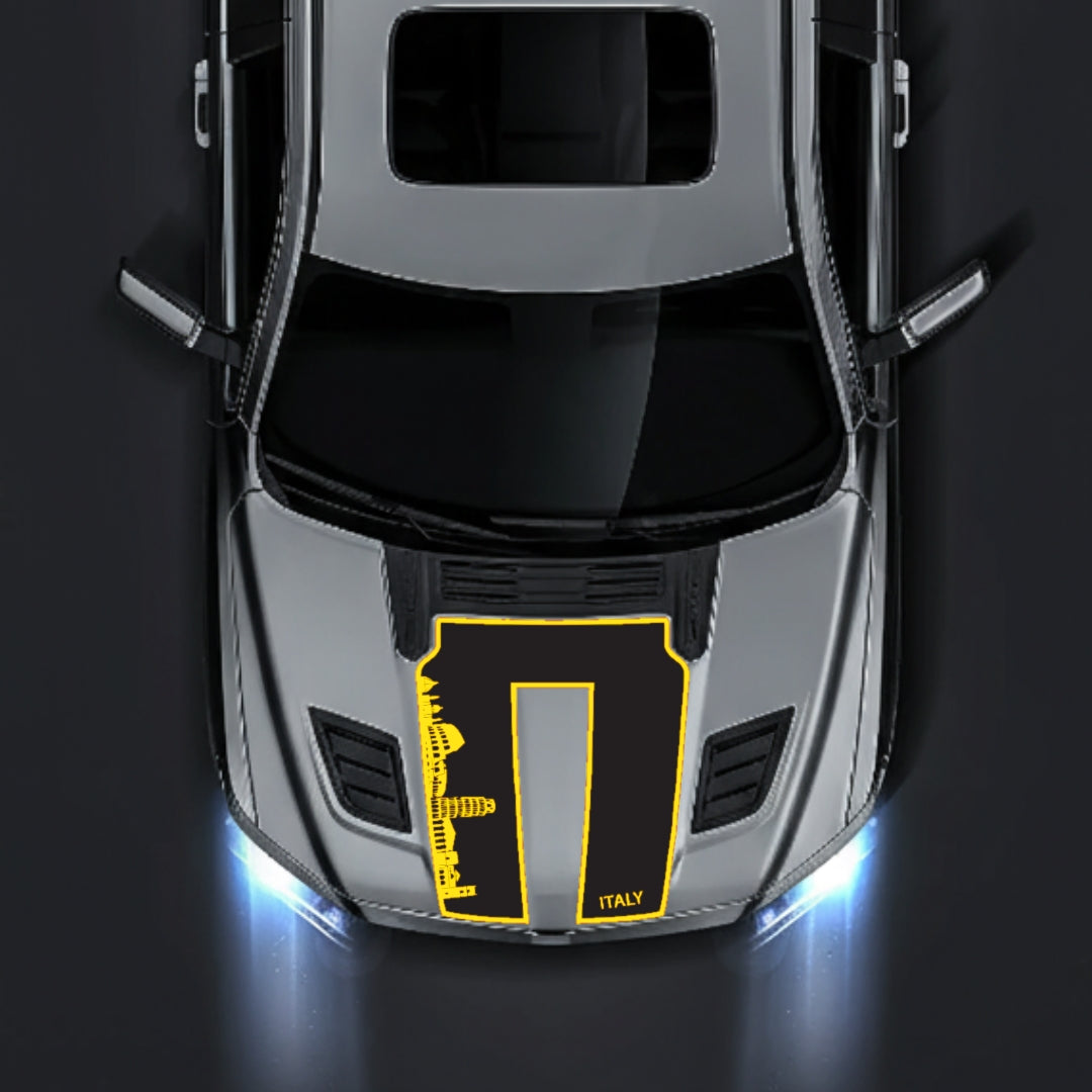 Hood Panel Decal/Sticker - Italy Skyline - Border Graphic Kit - For Dodge RAM 1500 2019-2025 - Premium Vinyl