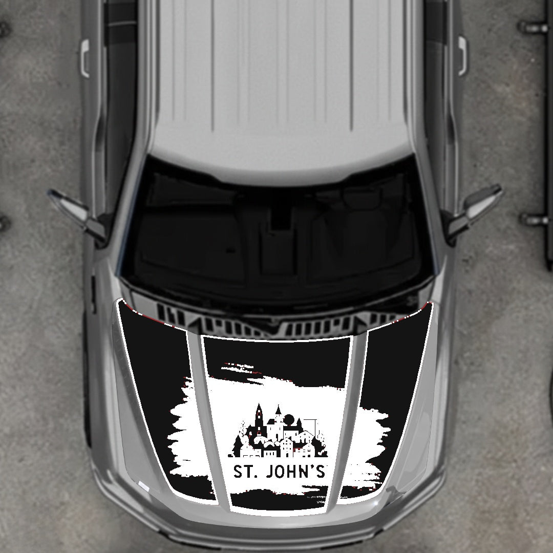 Hood Panel Decal/Sticker - St John's Border Graphic Kit - For Ford F-150 2020-2026 - Premium Vinyl