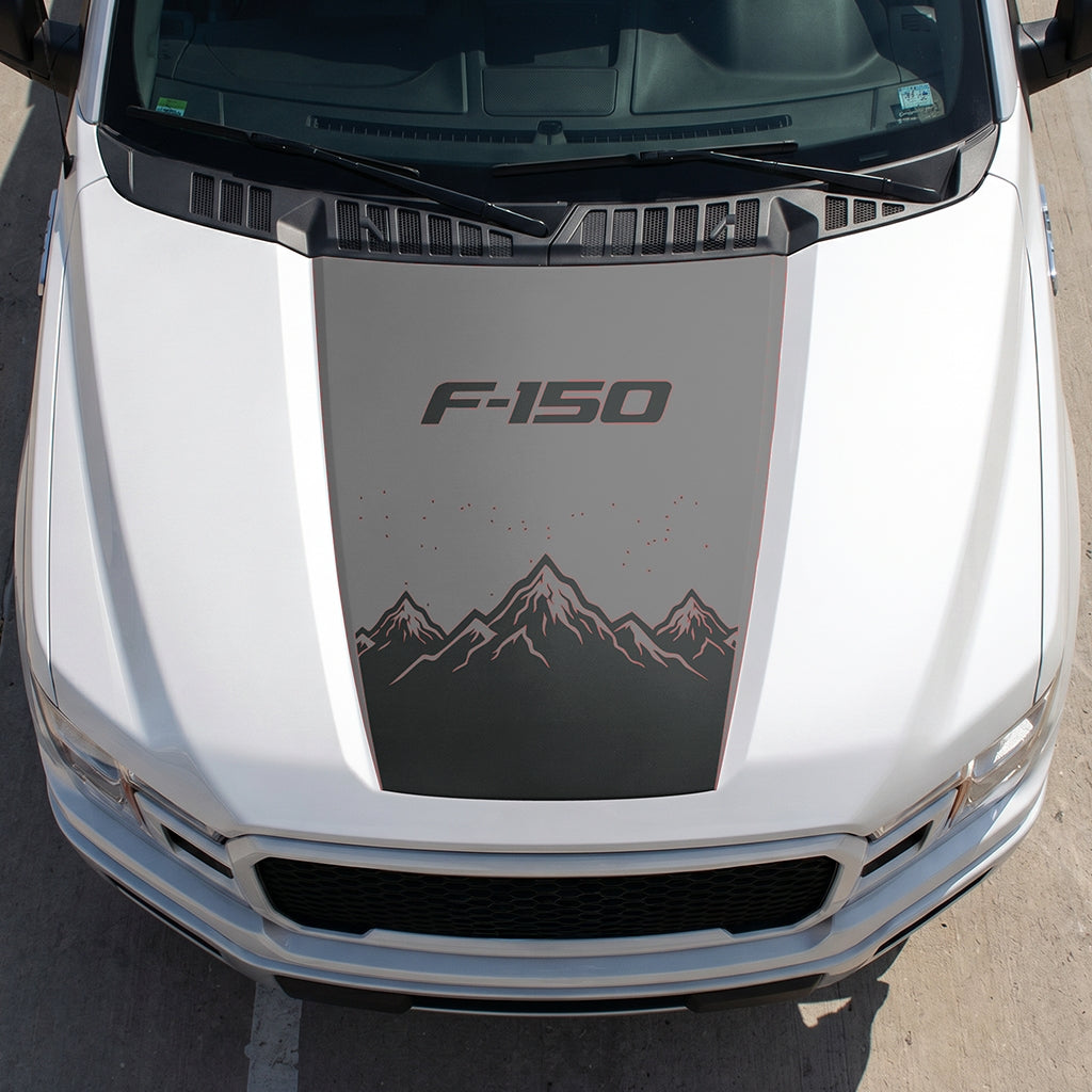 Hood Panel Decal/Sticker - Deep Mountain Graphic Decal Graphic Kit - For Ford F-150 2015-2020 - Premium Vinyl