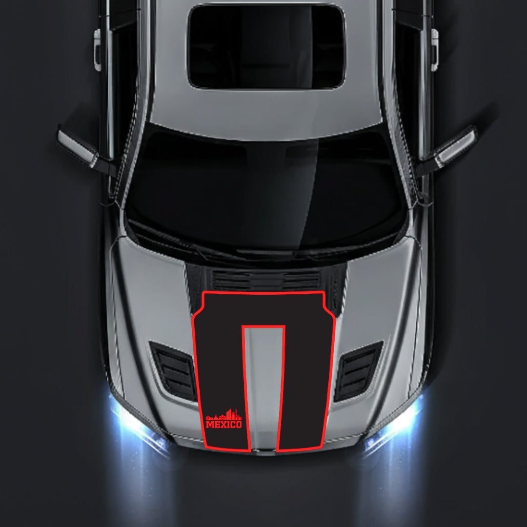 Hood Panel Decal/Sticker - Mexico - Border Graphic Kit - For Dodge RAM 1500 2019-2025 - Premium Vinyl
