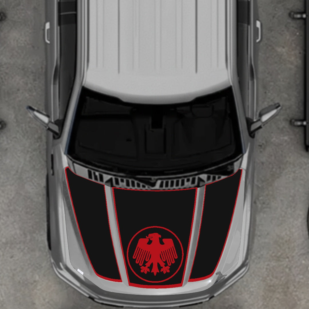 Hood Panel Decal/Sticker - Germany Logo - Border Graphic Kit - For Ford F-150 2020-2026 - Premium Vinyl