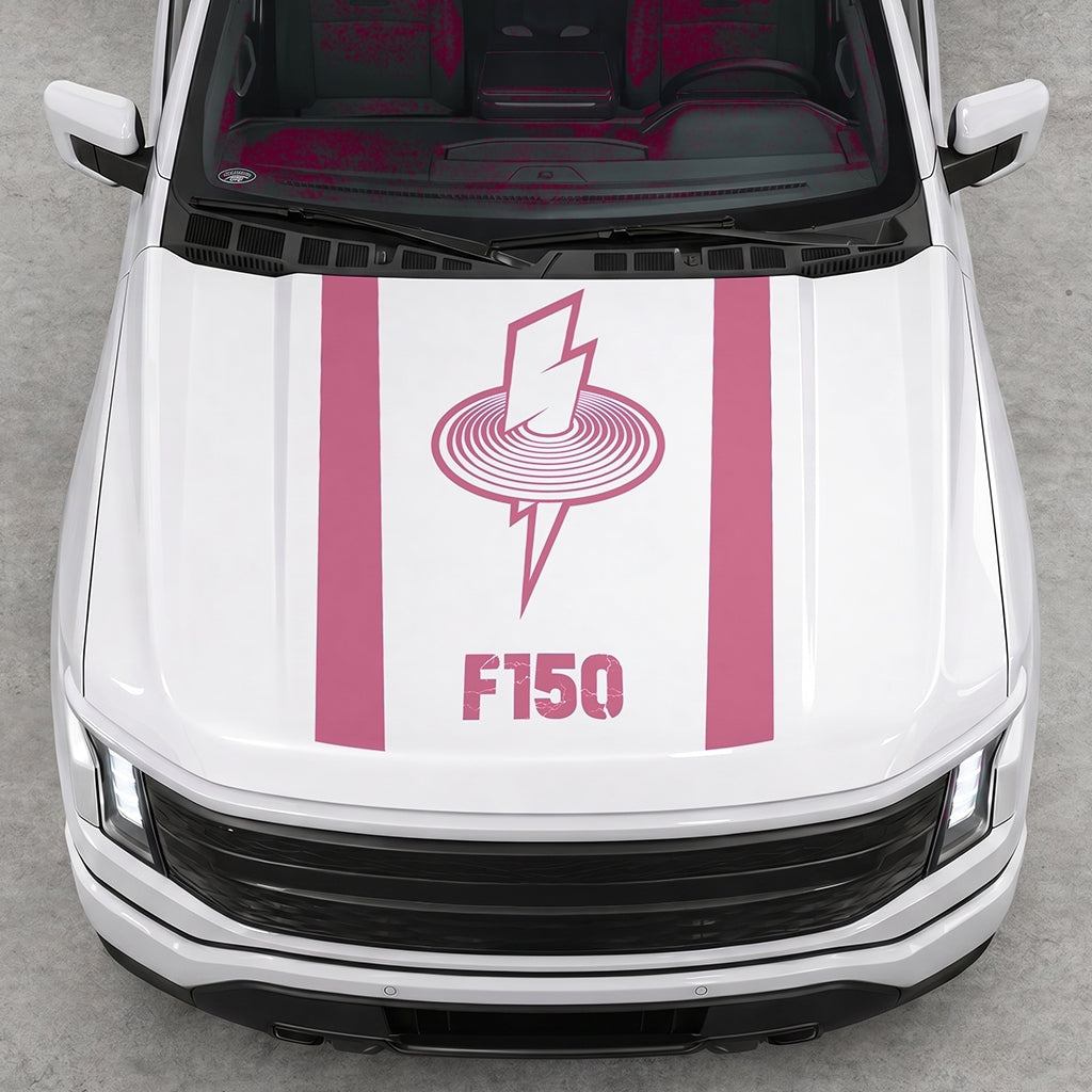 Hood Panel Decal/Sticker - Cut Magnetic Field Graphic Decal Graphic Kit - For FORD F-150 2015-2020 - Premium Vinyl