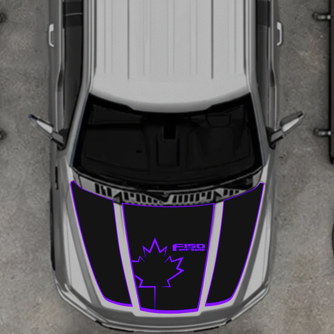 Hood Panel Decal/Sticker - Canada Style 7 Graphic Kit - For Ford F-150 2020-2026 - Premium Vinyl