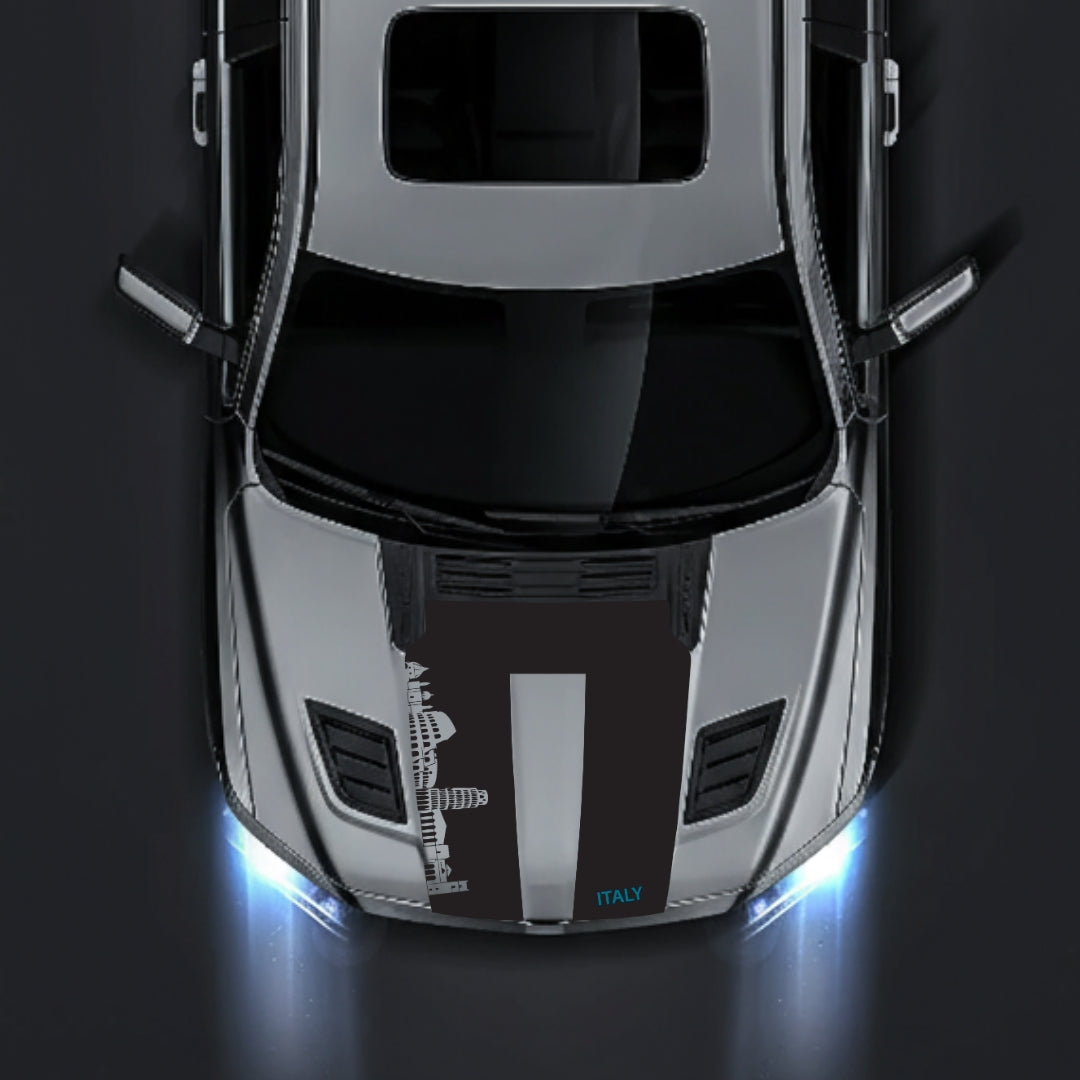 Performance Hood Panel Decal/Sticker - Italy Skyline - Cut Graphic Kit - For Dodge RAM 1500 2019-2025 - Premium Vinyl