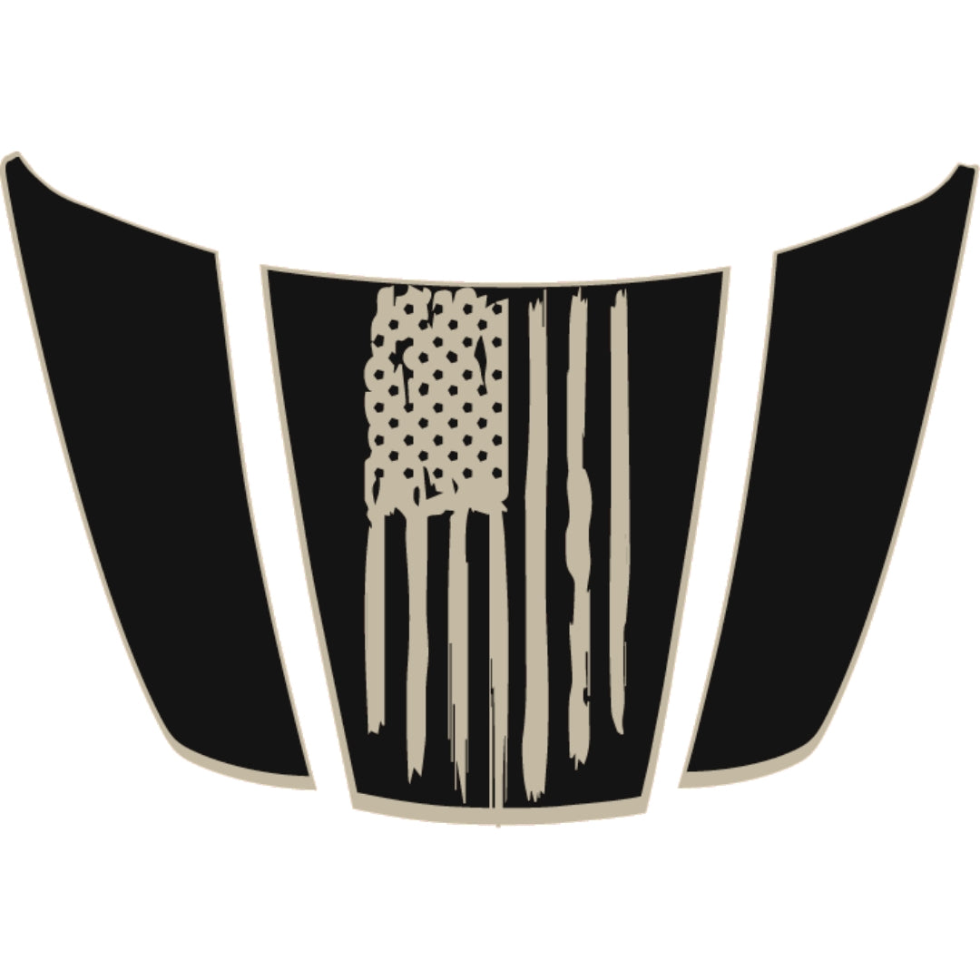Hood Panel Decal/Sticker - USA Style 1 - Border Graphic Kit - For Ford F-150 2020-2026 - Premium Vinyl