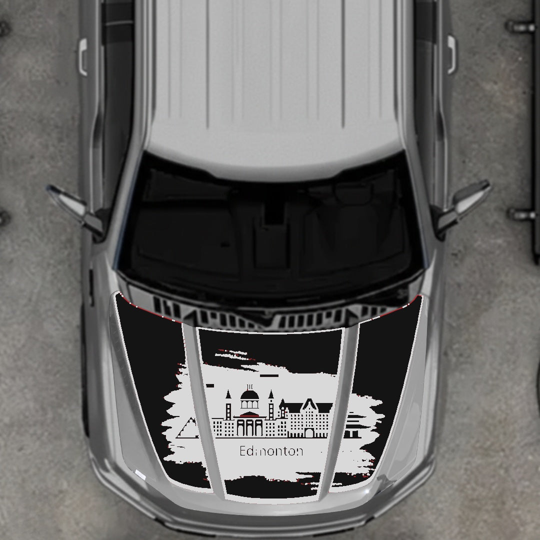Hood Panel Decal/Sticker - Edmonton - Border Graphic Kit - For Ford F-150 2020-2026 - Premium Vinyl