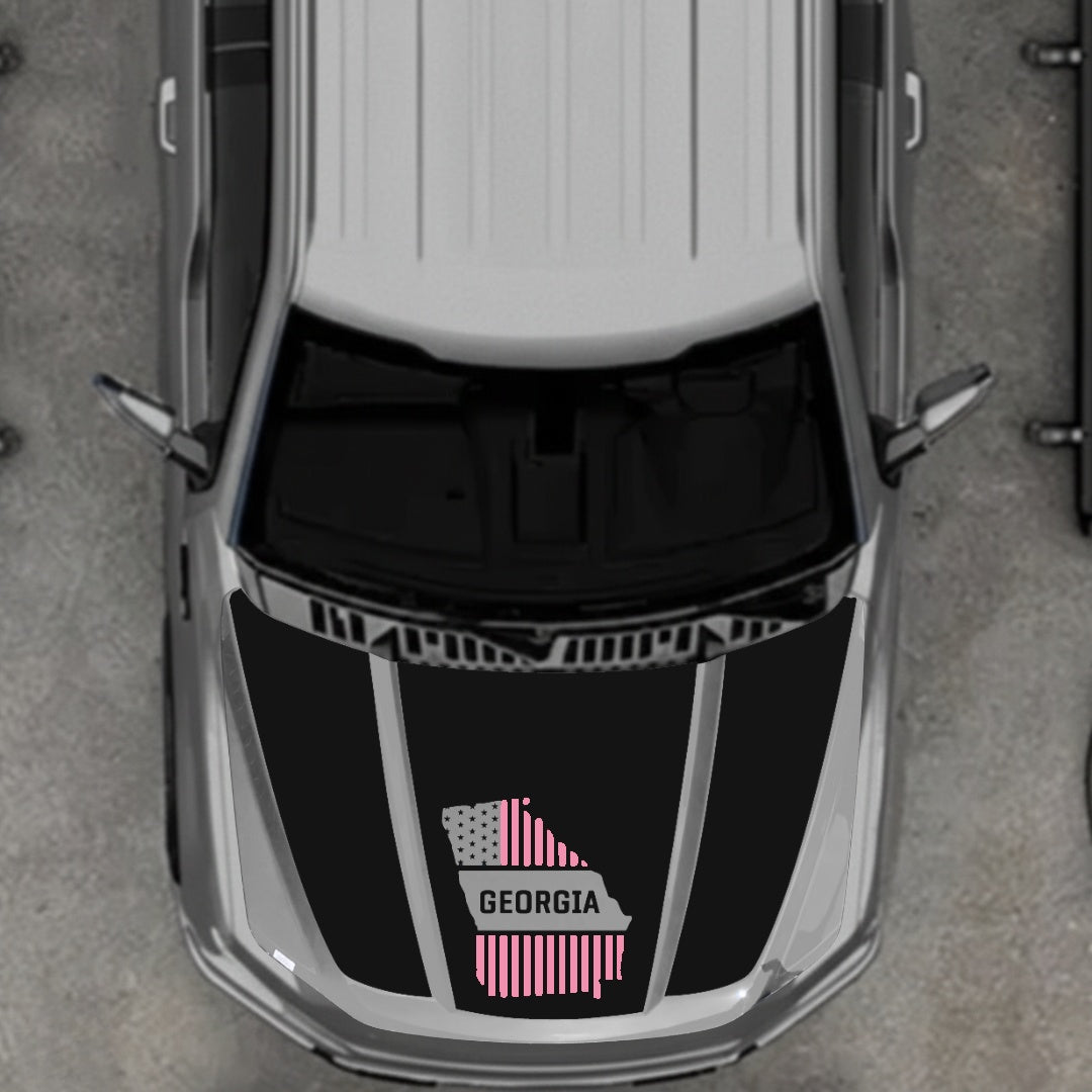 Hood Panel Decal/Sticker - Georgia - Cut Graphic Kit - For Ford F-150 2020-2026 - Premium Vinyl