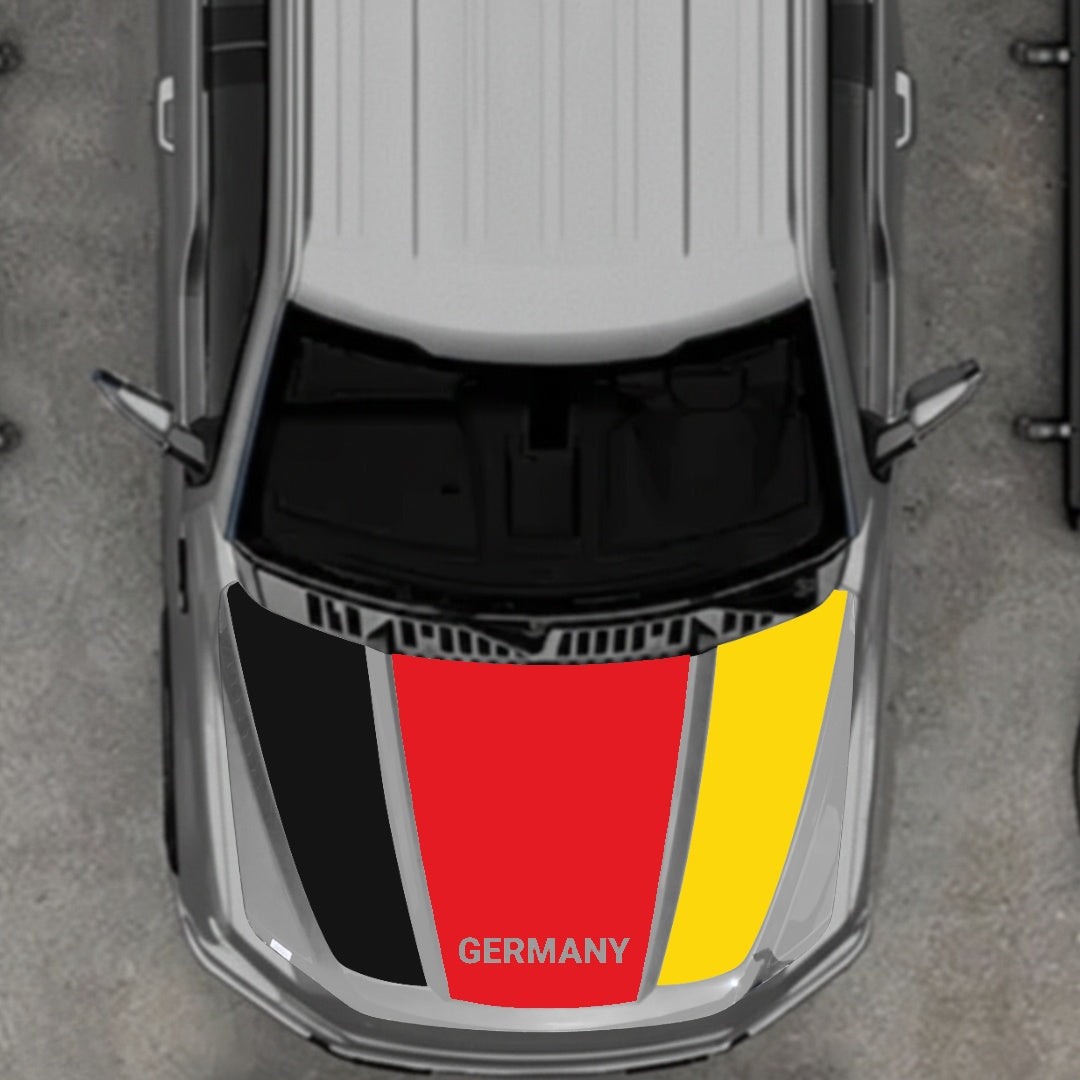 Hood Panel Decal/Sticker - Germany Flag Parts Graphic Kit - For Ford F-150 2020-2026 - Premium Vinyl