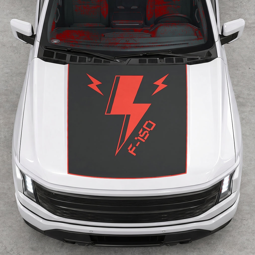 Hood Panel Decal/Sticker - Triple Electric Graphic Decal Graphic Kit - For FORD F-150 2015-2020 - Premium Vinyl