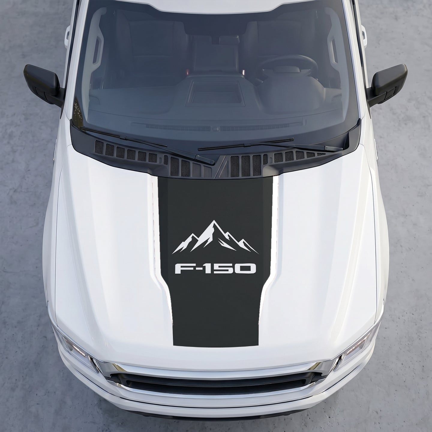 Hood Panel Decal/Sticker - Outdoor Mountain Range Hood Decal – Landscape Peak Graphic Vinyl Wrap Sticker Graphic Kit - For Ford F-150 F150 2015-2020 - Premium Vinyl