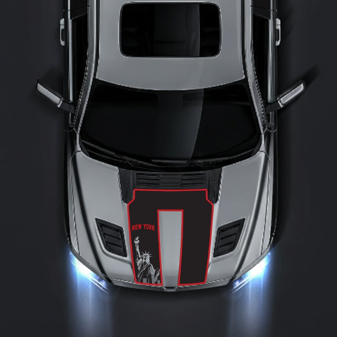 Hood Panel Decal/Sticker - New York - Cut - Border Graphic Kit - For Dodge RAM 1500 2019-2025 - Premium Vinyl