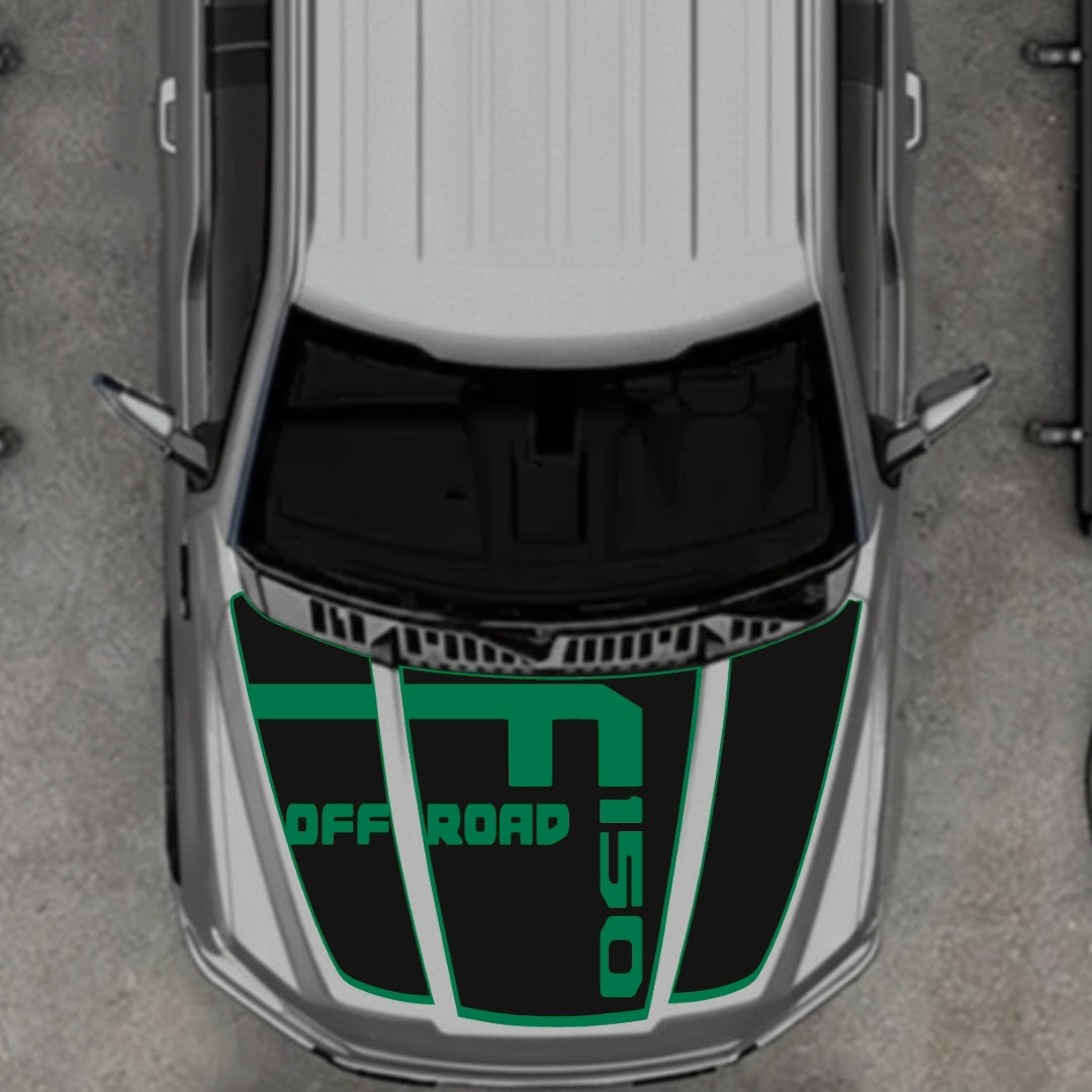 Hood Panel Decal/Sticker - Style 6 - Border Graphic Kit - For Ford F-150 2020-2026 - Premium Vinyl