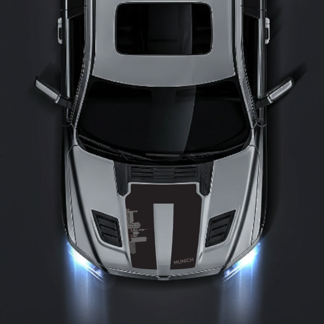 Performance Hood Panel Decal/Sticker - Munich Skyline Graphic Kit - For Dodge RAM 1500 2019-2025 - Premium Vinyl