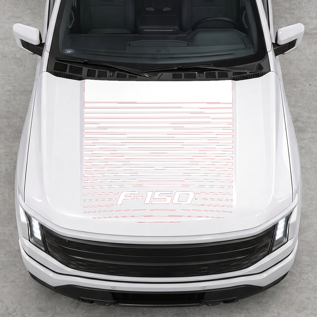 Hood Panel Decal/Sticker - Waves F150 Graphic Decal Graphic Kit - For Ford F-150 2015-2020 - Premium Vinyl