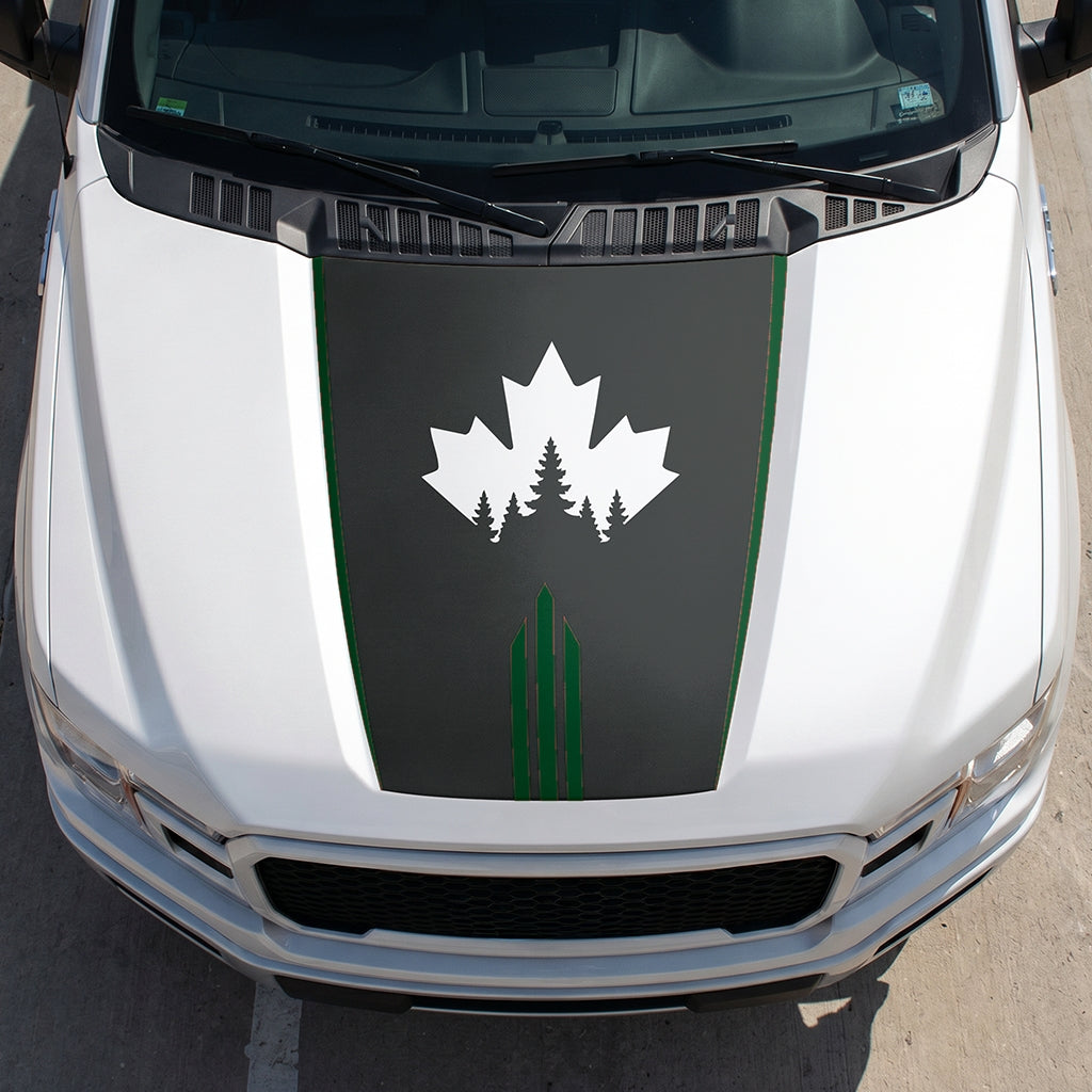 Hood Panel Decal/Sticker - Maple and Forest Graphic Decal Graphic Kit - For Ford F-150 2015-2020 - Premium Vinyl