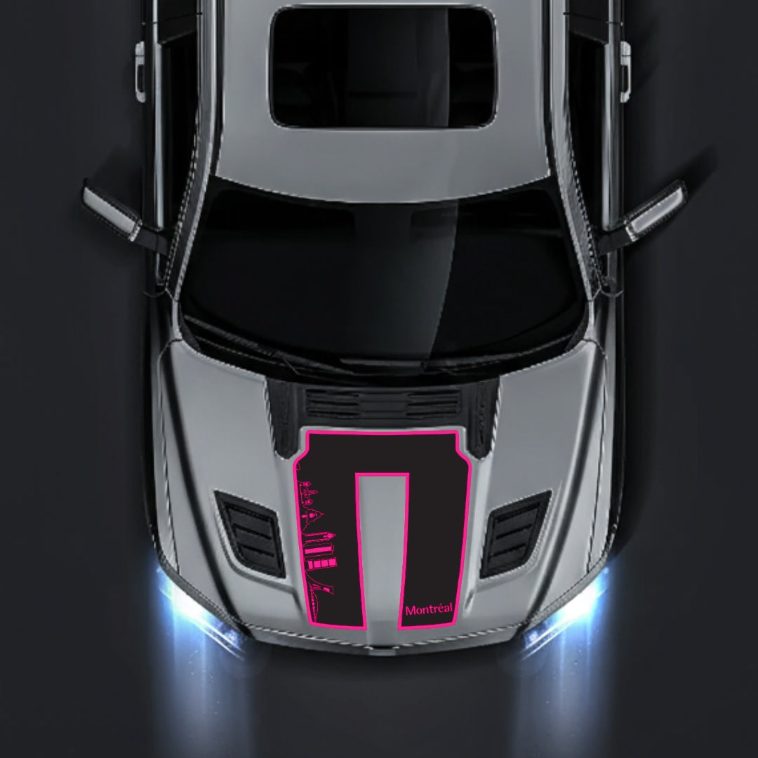 Hood Panel Decal/Sticker - Montreal Skyline - Border Graphic Kit - For Dodge RAM 1500 2019-2025 - Premium Vinyl