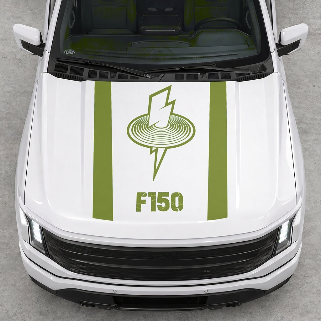 Hood Panel Decal/Sticker - Cut Magnetic Field Graphic Decal Graphic Kit - For FORD F-150 2015-2020 - Premium Vinyl
