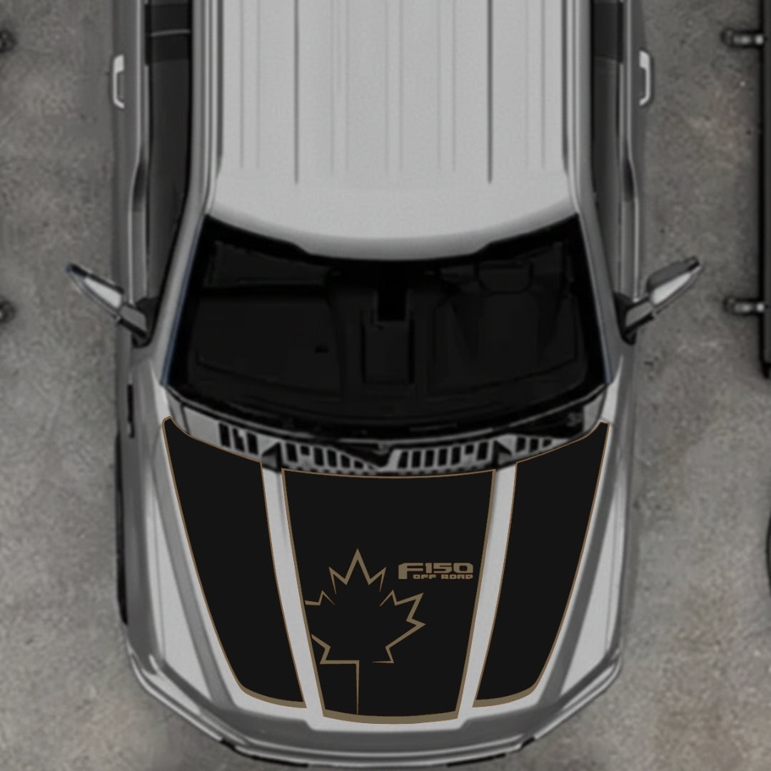 Hood Panel Decal/Sticker - Canada Style 7 Graphic Kit - For Ford F-150 2020-2026 - Premium Vinyl
