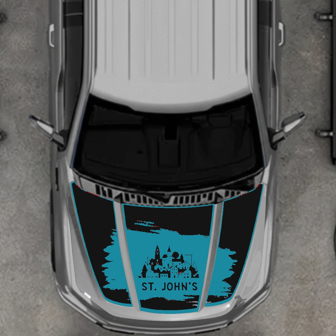 Hood Panel Decal/Sticker - St John's Border Graphic Kit - For Ford F-150 2020-2026 - Premium Vinyl