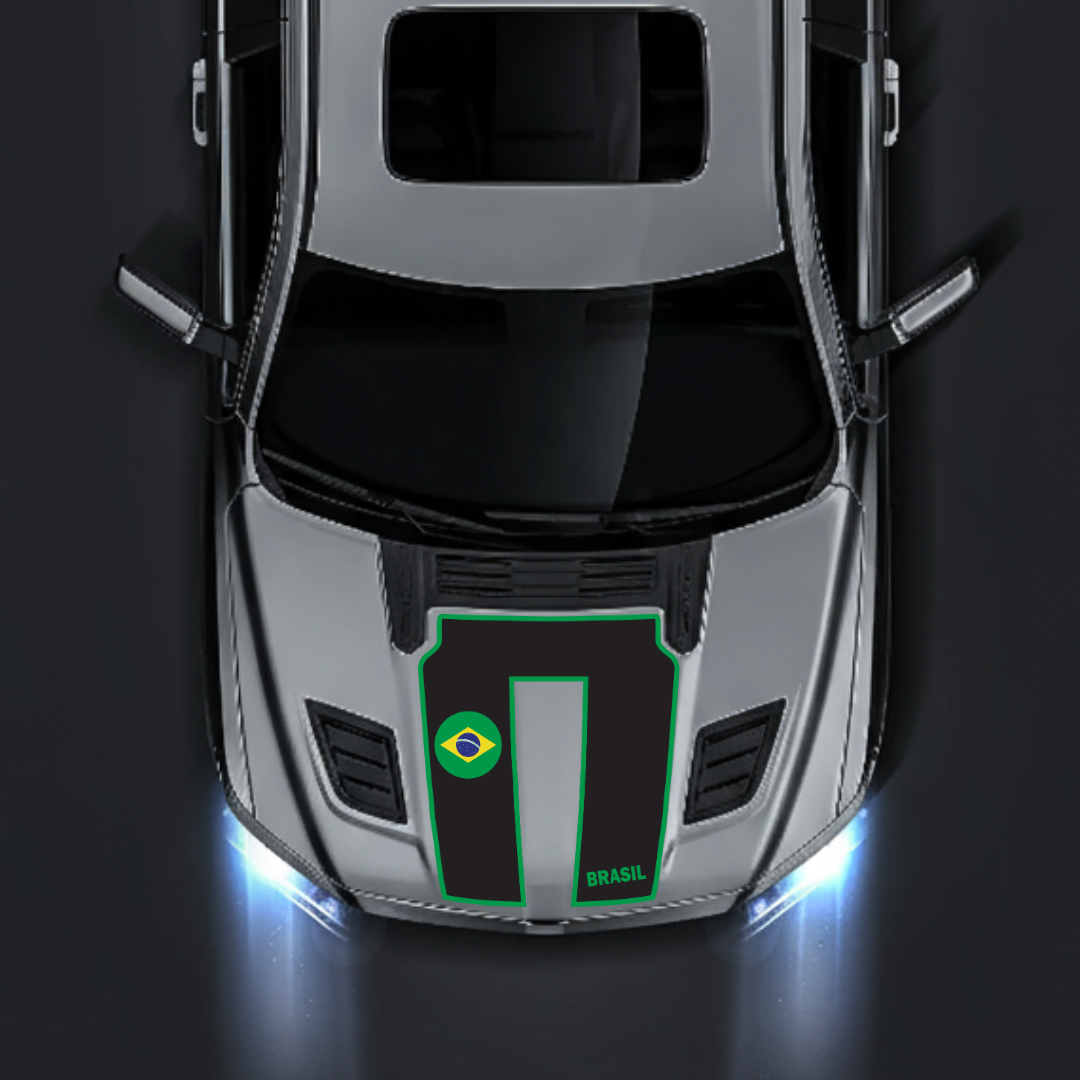 Performance Hood Panel Decal/Sticker - Brazil - Border Graphic Kit - For Dodge RAM 1500 2019-2025 - Premium Vinyl