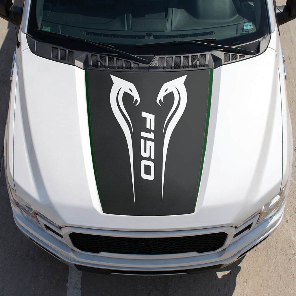 Hood Panel Decal/Sticker - Twin Cobra Graphic Decal Graphic Kit - For Ford F-150 2015-2020 - Premium Vinyl