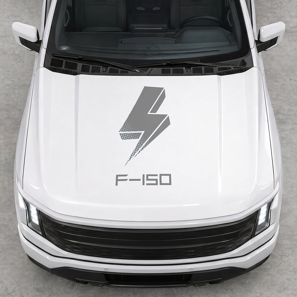 Hood Panel Decal/Sticker - Cut Bold Electric Graphic Decal Graphic Kit - For FORD F-150 2015-2020 - Premium Vinyl