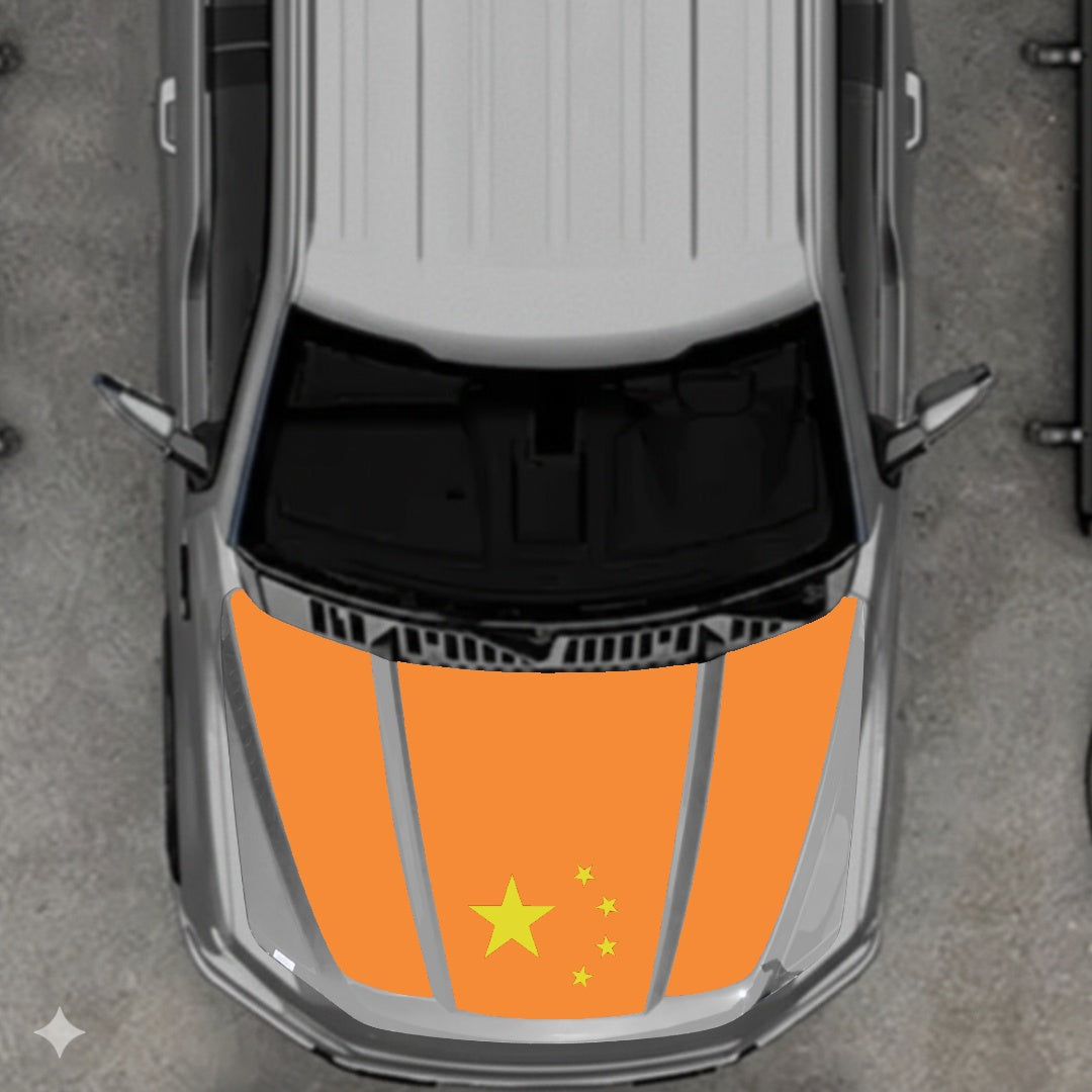 Hood Panel Decal/Sticker - China Flag Graphic Kit - For Ford F-150 2020-2026 - Premium Vinyl